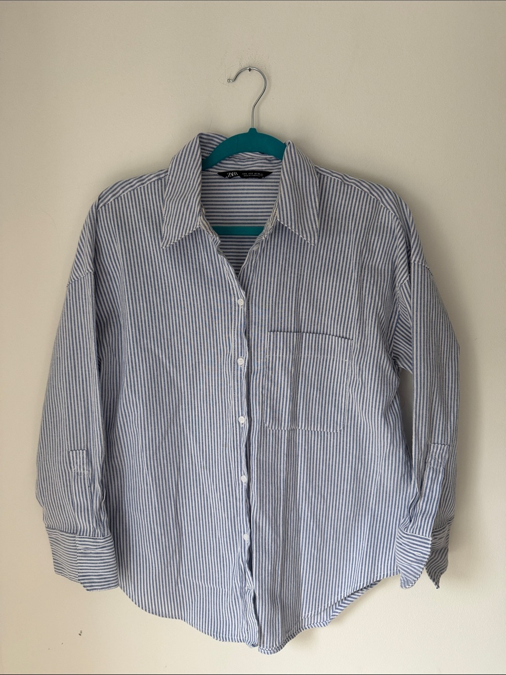 Zara Cotton Striped Button-down